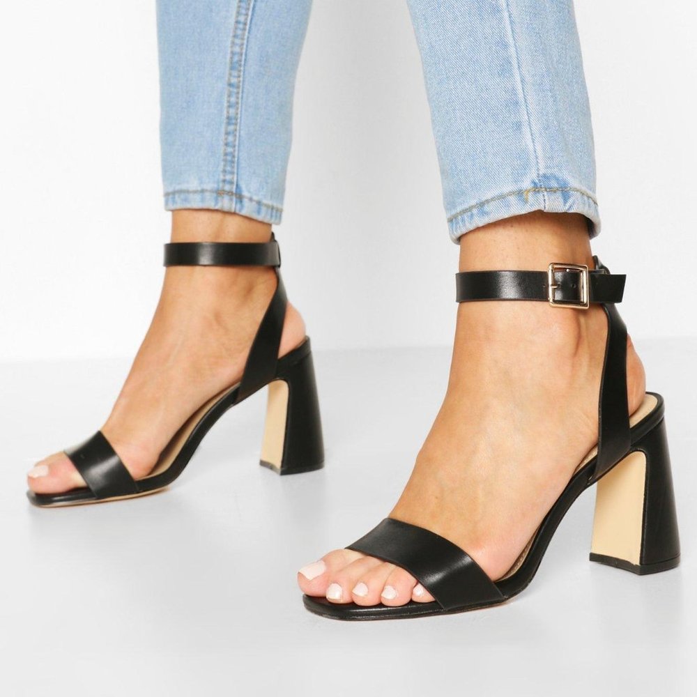 Black high heeled sandals (NEW)